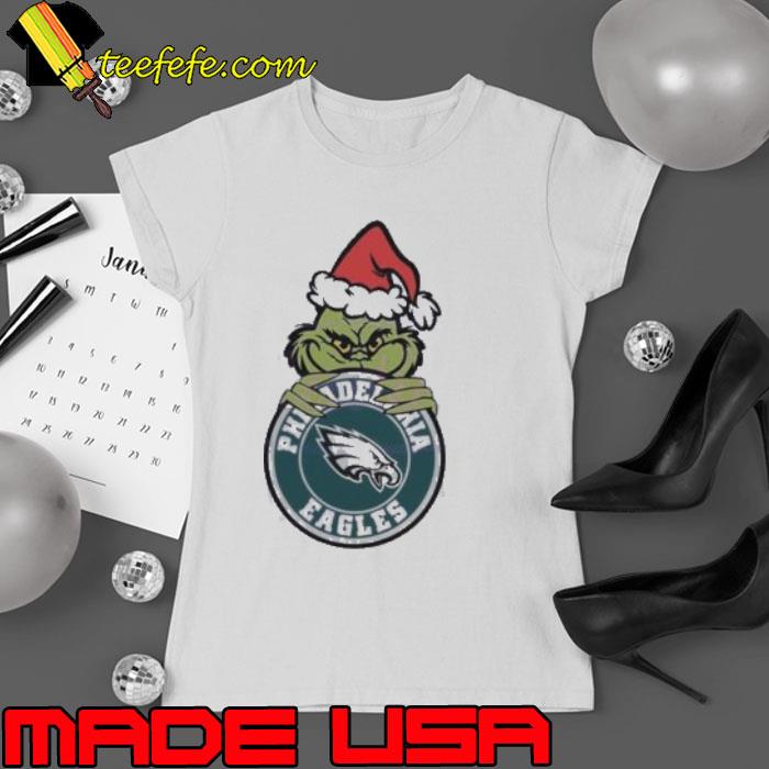 Santa Grinch Philadelphia Eagles Circle Logo NFL 2023 Shirt Ladies tee Santa Grinch Philadelphia Eagles Circle Logo NFL 2023 Shirt Ladies tee