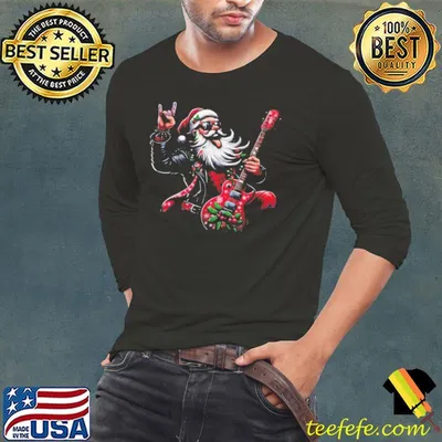 Santa Rockin Jam Rock And Roll Santa Christmas Cool shirt