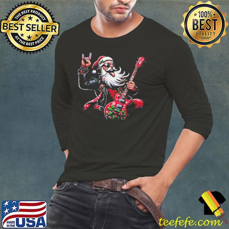 Santa Rockin Jam Rock And Roll Santa Christmas Cool shirt