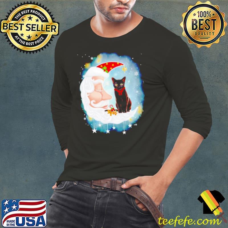 Santa’s Moon Face black cat Christmas s Long Sleeve Tee Santa’s Moon Face black cat Christmas s Long Sleeve Tee