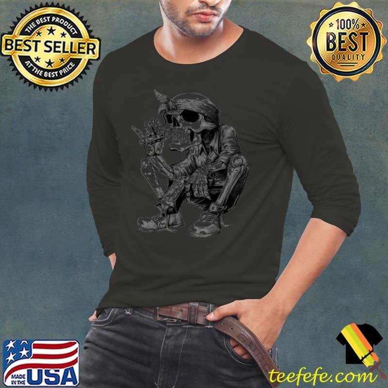 Skull Smoking Memorial Day Or 4th Of July s Long Sleeve Tee Skull Smoking Memorial Day Or 4th Of July s Long Sleeve Tee