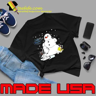 Snoopy and Woodstock let it snow Christmas 2023 Illustration shirt