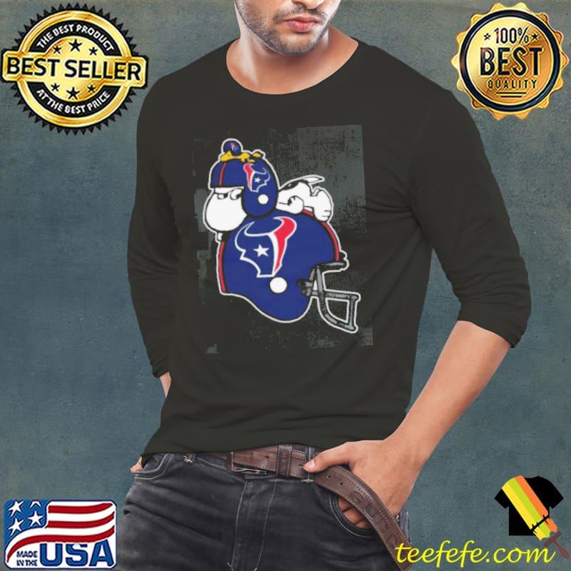 Snoopy And Woodstock Resting On Houston Texans Helmet Shirt Long Sleeve Tee Snoopy And Woodstock Resting On Houston Texans Helmet Shirt Long Sleeve Tee