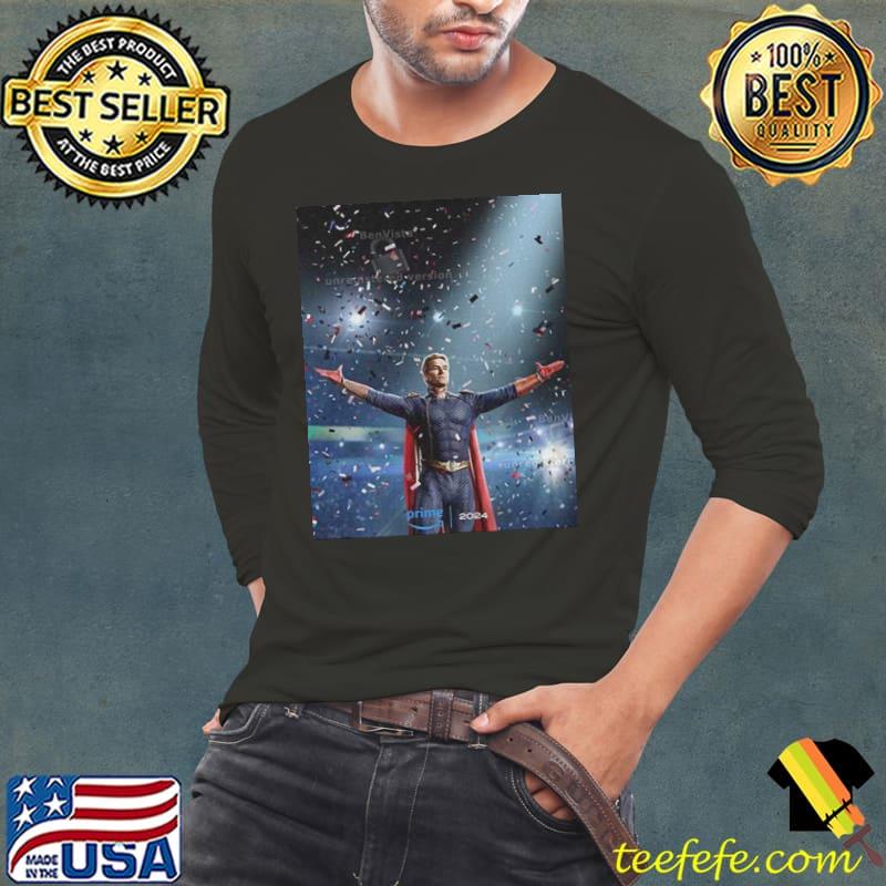The First Poster For The Boys Season 4 Of Homelander Shirt Long Sleeve Tee The First Poster For The Boys Season 4 Of Homelander Shirt Long Sleeve Tee