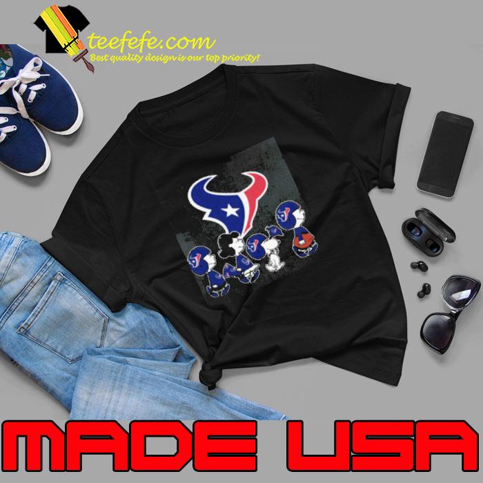 The Peanuts Snoopy And Friends Cheer For The Houston Texans NFL Shirt Unisex The Peanuts Snoopy And Friends Cheer For The Houston Texans NFL Shirt Unisex