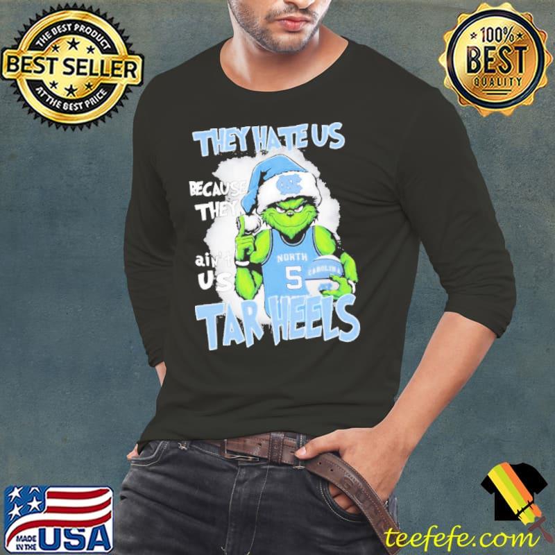 They Hate Us Because Ain’t Us Grinch North Carolina Tar Heels Basketball Christmas Shirt Long Sleeve Tee They Hate Us Because Ain’t Us Grinch North Carolina Tar Heels Basketball Christmas Shirt Long Sleeve Tee