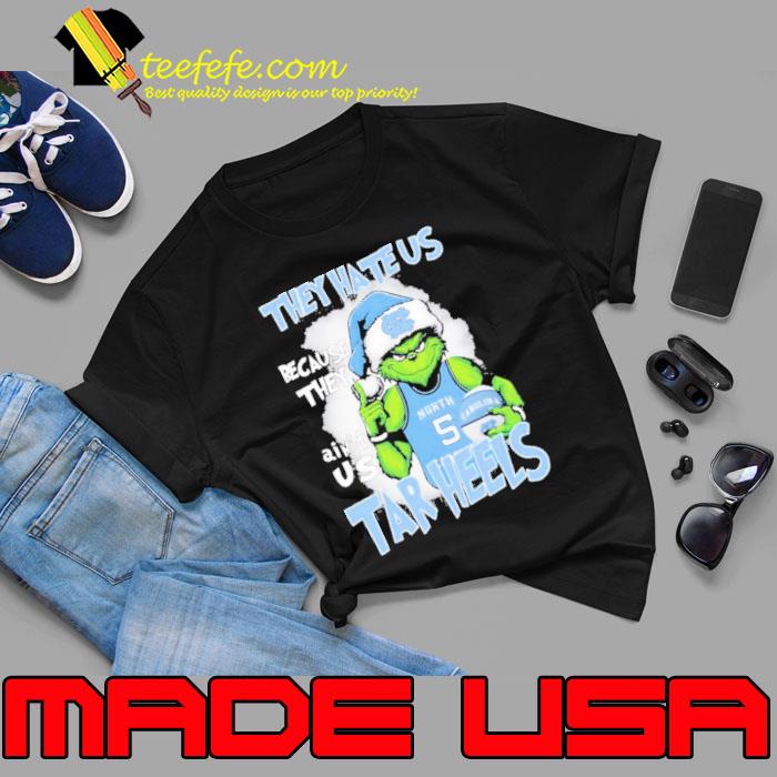 They Hate Us Because Ain’t Us Grinch North Carolina Tar Heels Basketball Christmas Shirt Unisex They Hate Us Because Ain’t Us Grinch North Carolina Tar Heels Basketball Christmas Shirt Unisex