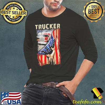 Trucker american flag love truck shirt