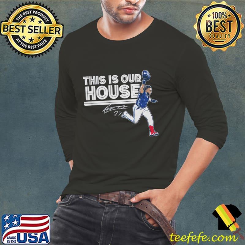 Vladimir Guerrero Jr. This Is Our House Signature Dominican former professional baseball T-Shirt Vladimir Guerrero Jr. This Is Our House Signature Dominican former professional baseball T-Shirt