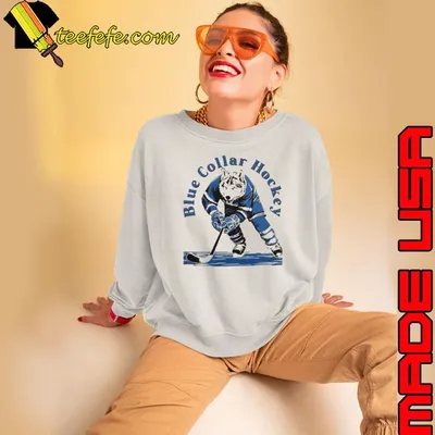 Wolf blue collar hockey shirt