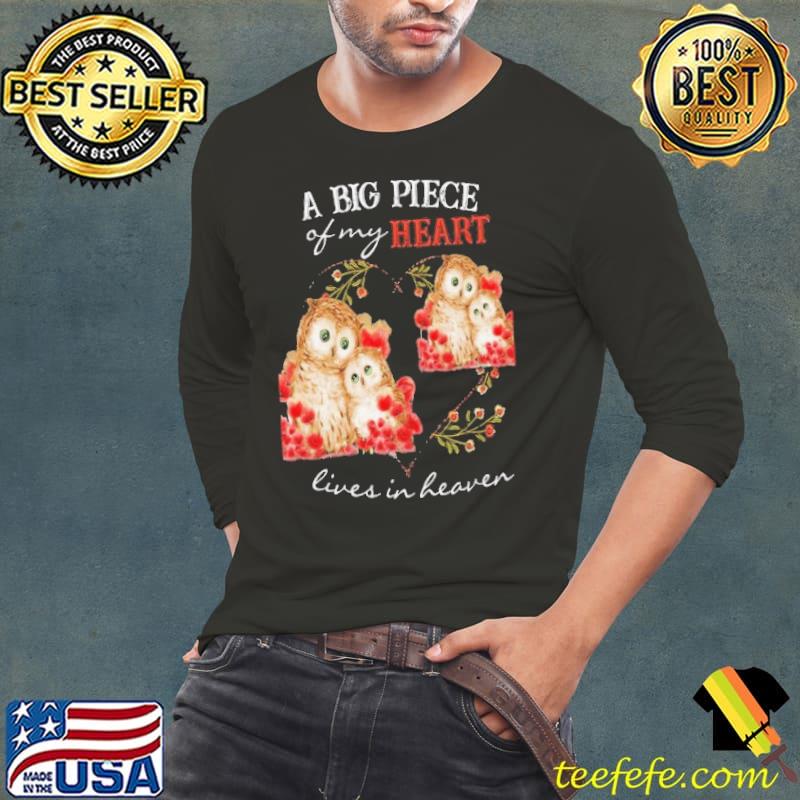 A Big Piece Of My Heart Lives In Heaven Owl s Long Sleeve Tee A Big Piece Of My Heart Lives In Heaven Owl s Long Sleeve Tee