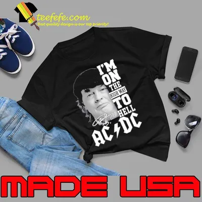 Angus Young AC DC I’m on the highway to hell signatures shirt