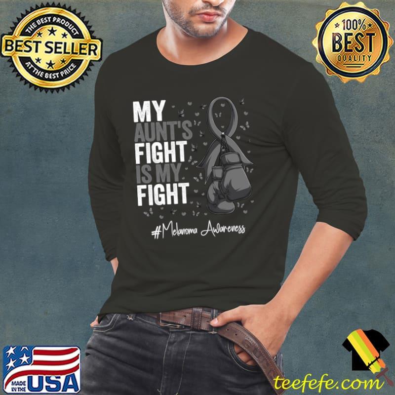 Black Ribbon Aunt Fighter Melanoma Awareness T-Shirt