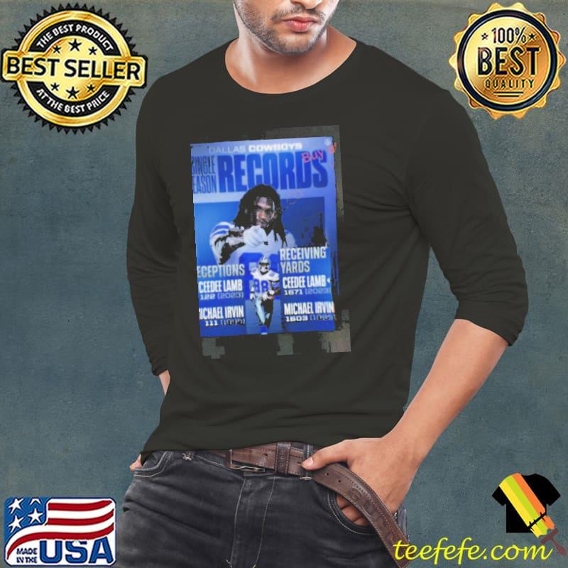 Ceedee Lamb Dallas Cowboys 1671 Receiving Yards 2023 Single Season Shirt Long Sleeve Tee Ceedee Lamb Dallas Cowboys 1671 Receiving Yards 2023 Single Season Shirt Long Sleeve Tee