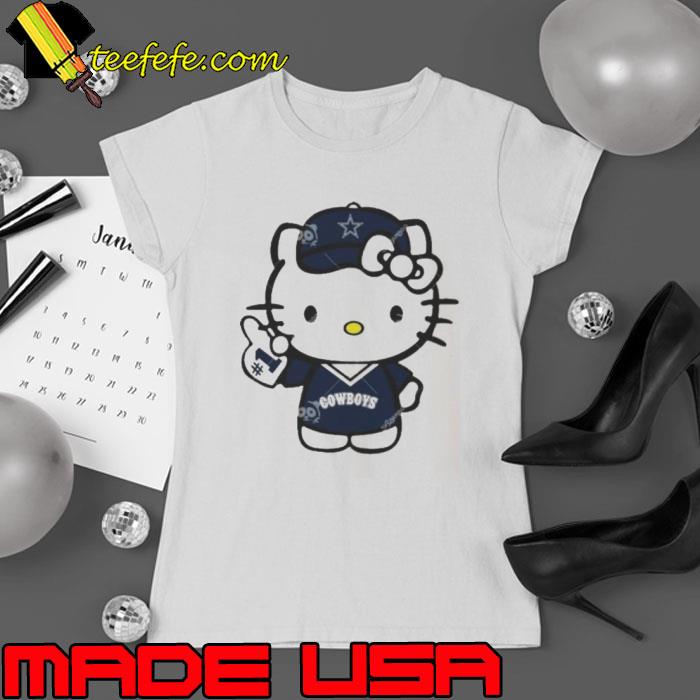 Dallas Cowboys Baseball Number 1 Hello Kitty s Ladies tee Dallas Cowboys Baseball Number 1 Hello Kitty s Ladies tee