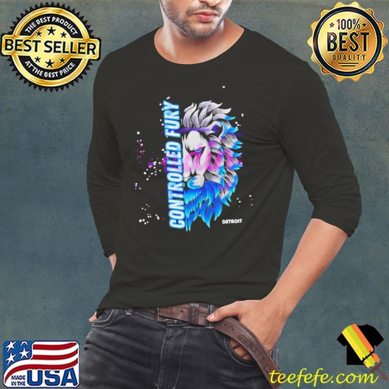 Detroit Lions Power Half-face Revealed Controlled Fury s Long Sleeve Tee Detroit Lions Power Half-face Revealed Controlled Fury s Long Sleeve Tee