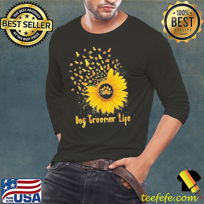 Dog Groomer Life Sunflower Symbol s Long Sleeve Tee Dog Groomer Life Sunflower Symbol s Long Sleeve Tee
