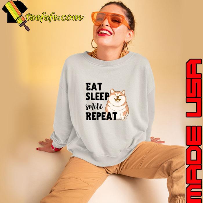 Eat Sleep Smile Repeat Fat Shiba Inu Akita Inu T-Shirt
