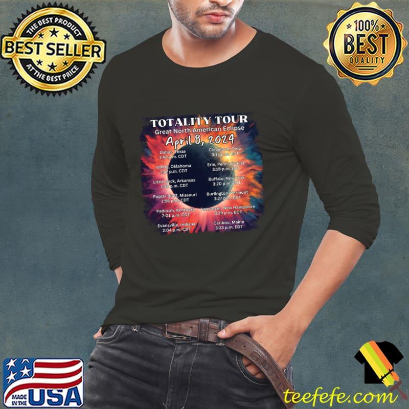 Eclipse Path Tour Map April 8 2024 Total Solar Eclipse T-Shirt Long Sleeve Tee Eclipse Path Tour Map April 8 2024 Total Solar Eclipse T-Shirt Long Sleeve Tee