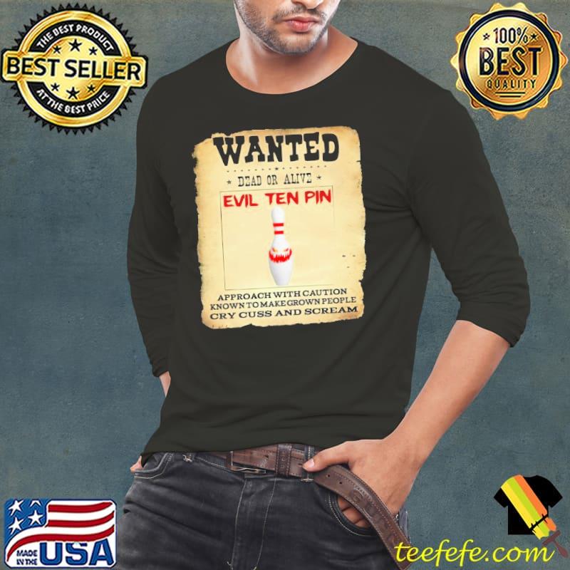 Evil Ten Pin 10 Approach With Caution Known Bowling s Long Sleeve Tee Evil Ten Pin 10 Approach With Caution Known Bowling s Long Sleeve Tee