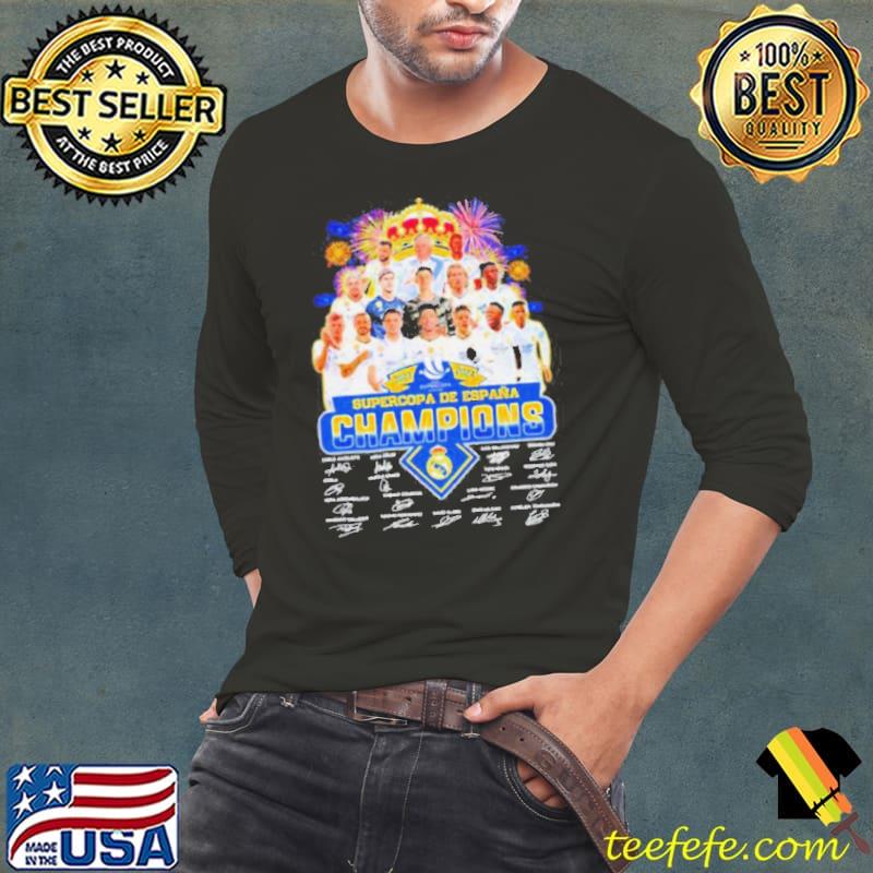 Fireworks Real Madrid 2023 2024 Supercopa de Espana Champions signatures s Long Sleeve Tee Fireworks Real Madrid 2023 2024 Supercopa de Espana Champions signatures s Long Sleeve Tee