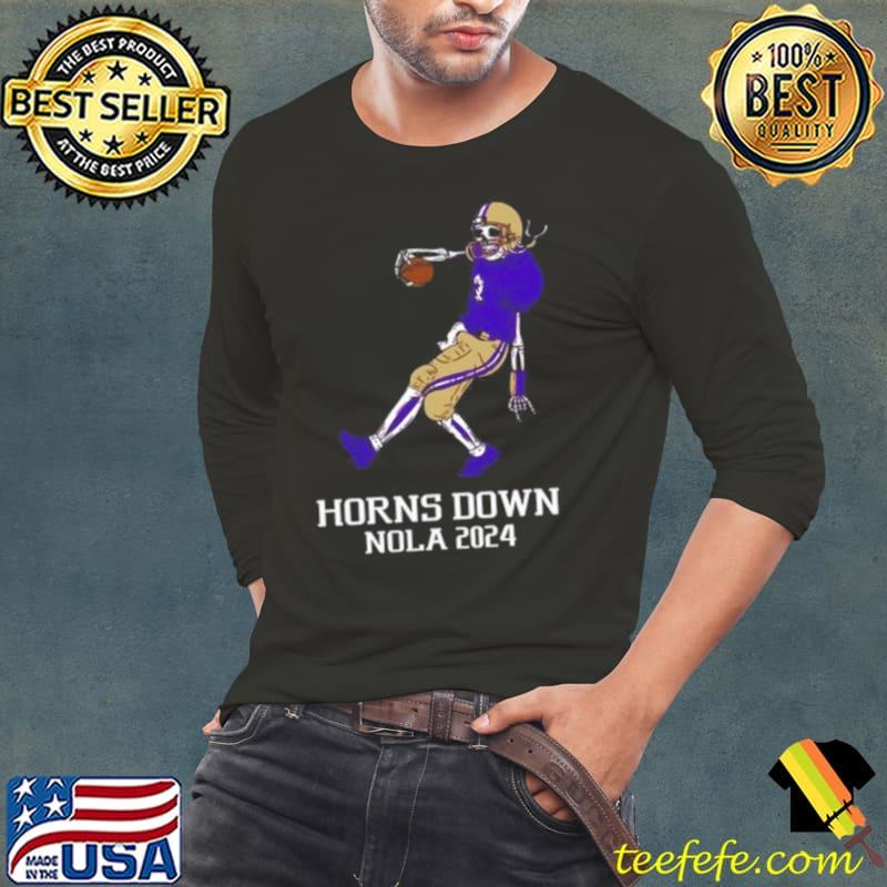 Horns Down Wa Horns Down Nola 2024 Skeleton Shirt Long Sleeve Tee Horns Down Wa Horns Down Nola 2024 Skeleton Shirt Long Sleeve Tee
