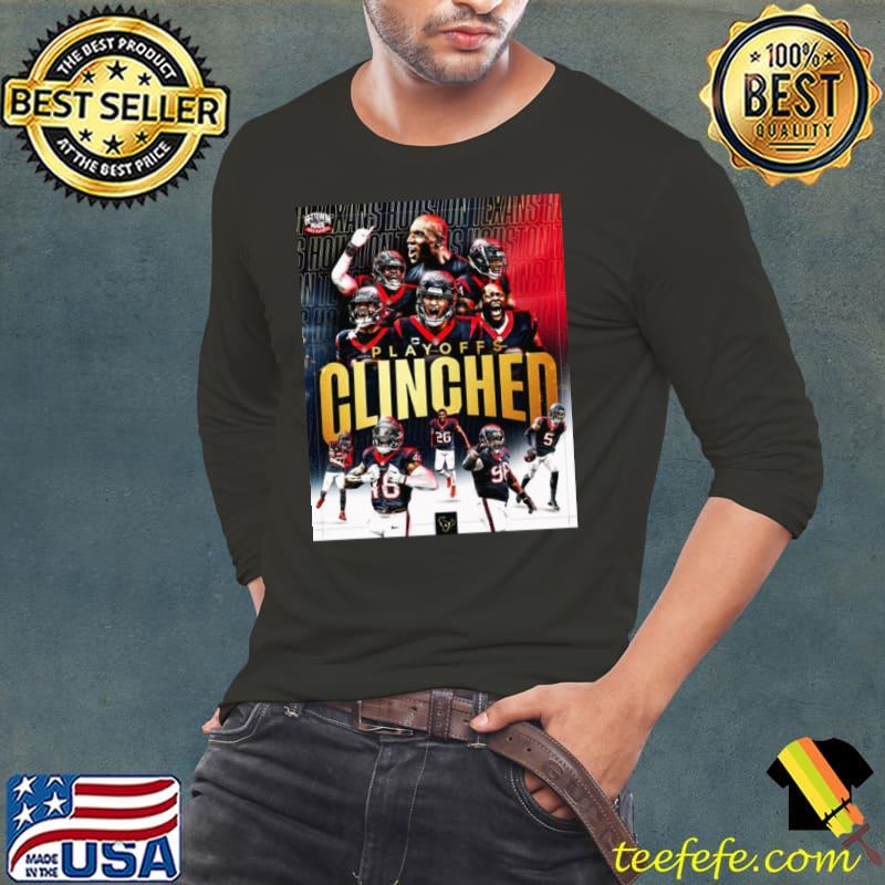 Houston Texans 2023 NFL Playoffs Clinched Shirt Long Sleeve Tee Houston Texans 2023 NFL Playoffs Clinched Shirt Long Sleeve Tee