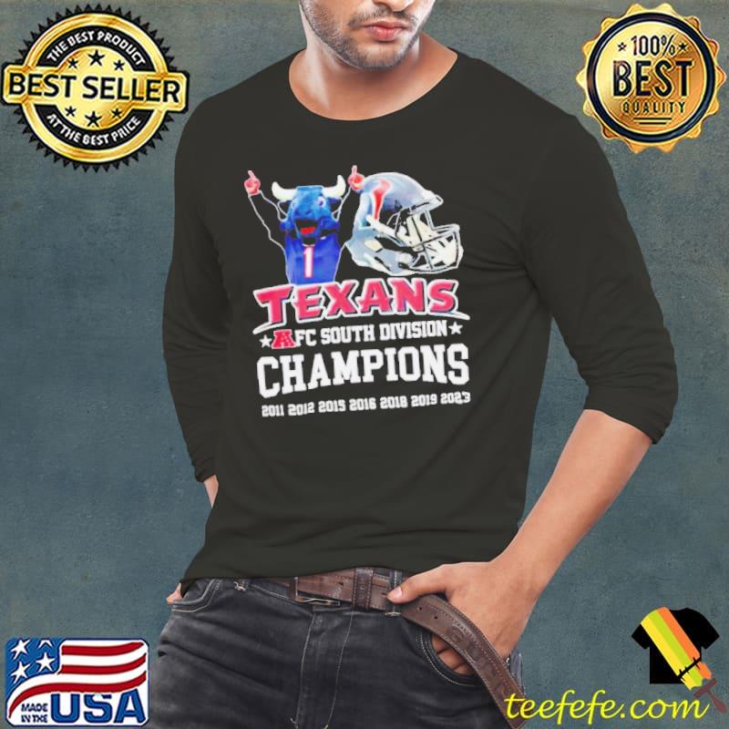 Houston Texans mascot AFC South Division Champions s Long Sleeve Tee Houston Texans mascot AFC South Division Champions s Long Sleeve Tee