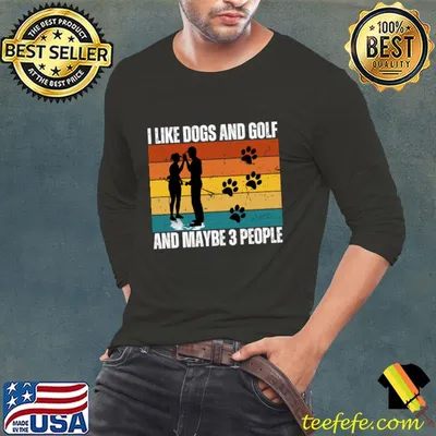 I Like Dogs And Golf And Maybe 3 People Vintage T-Shirt