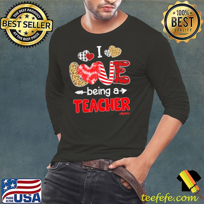 I love being a teacher leopard valentine day shirt
