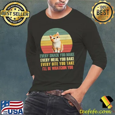 I'll Be Watching You Cat Every Snack You Make Every meal You Have Sunset Retro T-Shirt
