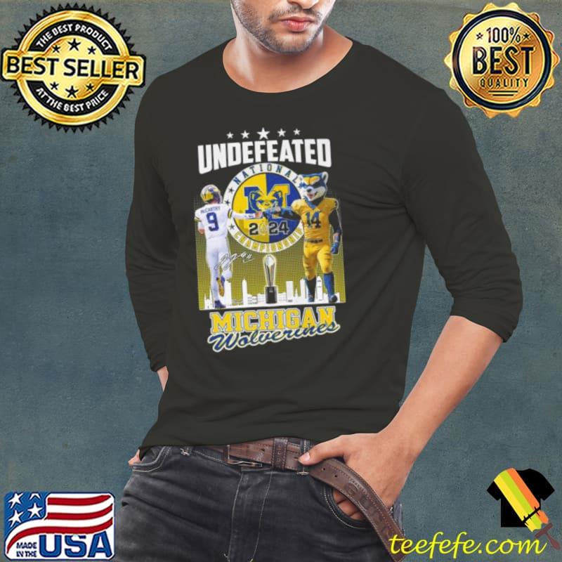 J.J. McCarthy And Mascot Undefeated National Champions Michigan Wolverines Signature Shirt