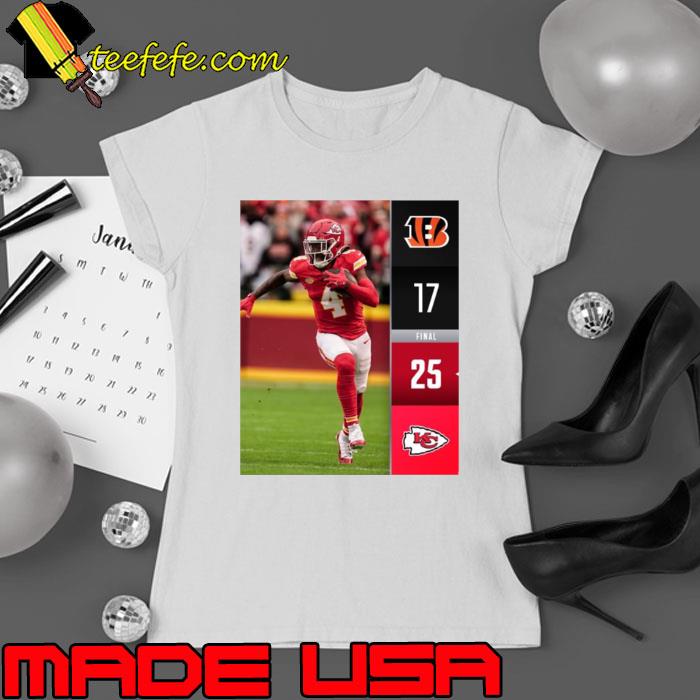 Kansas City Chiefs Win 25 17 Cincinnati Bengals NFL 2024 Season Final Score Shirt Ladies tee Kansas City Chiefs Win 25 17 Cincinnati Bengals NFL 2024 Season Final Score Shirt Ladies tee