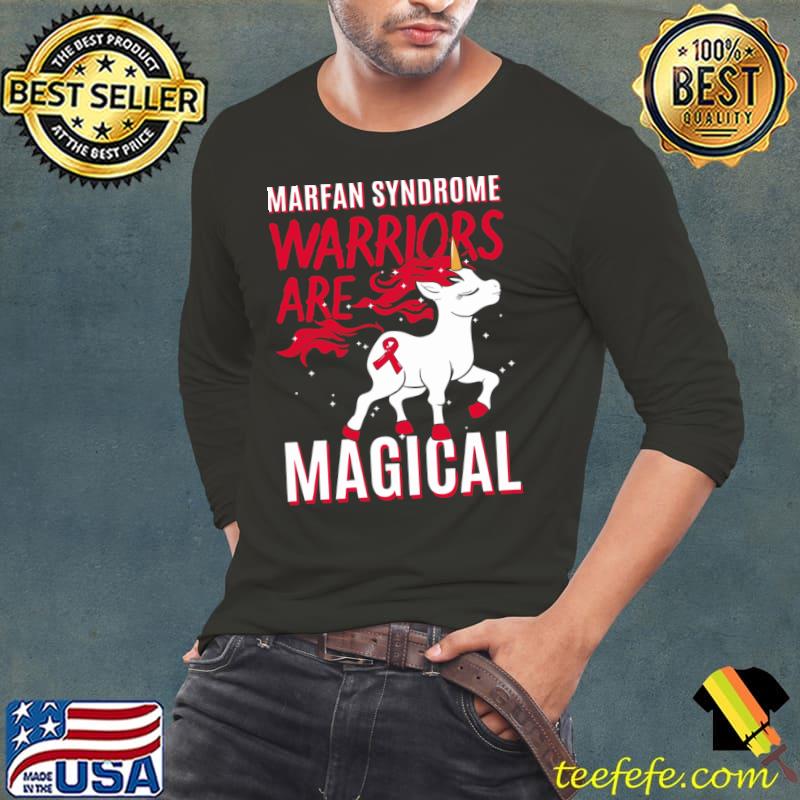 Marfan Syndrome Wariors Are magical Unicorn Ribbon Red T-Shirt