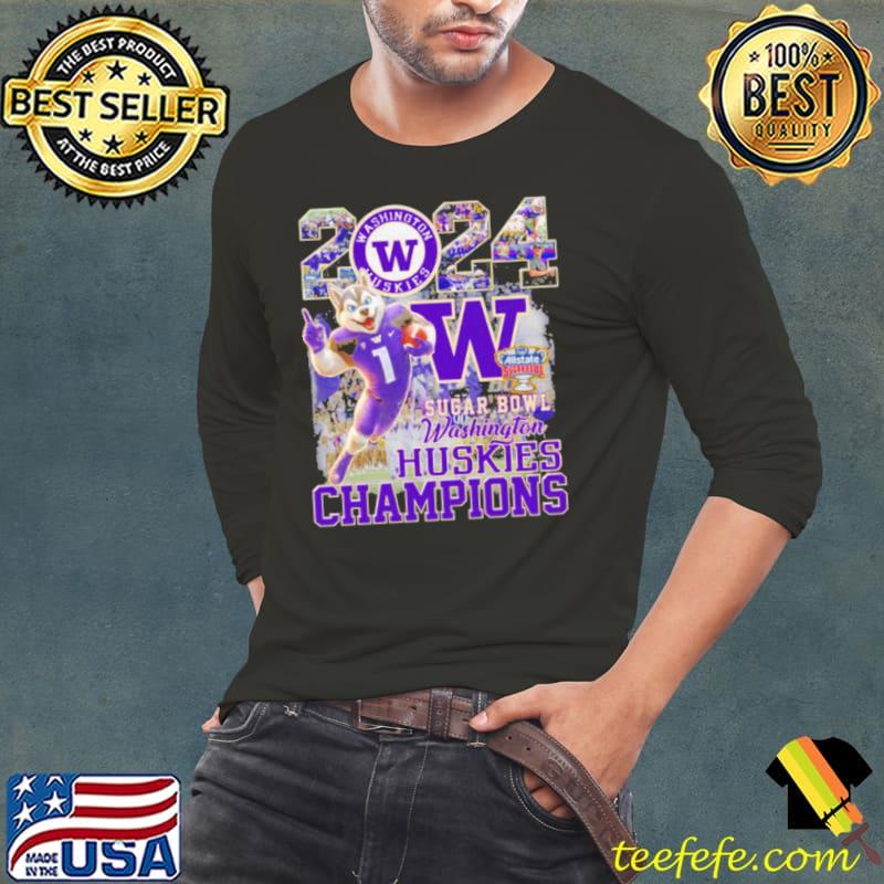 Mascot Washington Huskies Football 2024 Sugar Bowl Champions Shirt Long Sleeve Tee Mascot Washington Huskies Football 2024 Sugar Bowl Champions Shirt Long Sleeve Tee
