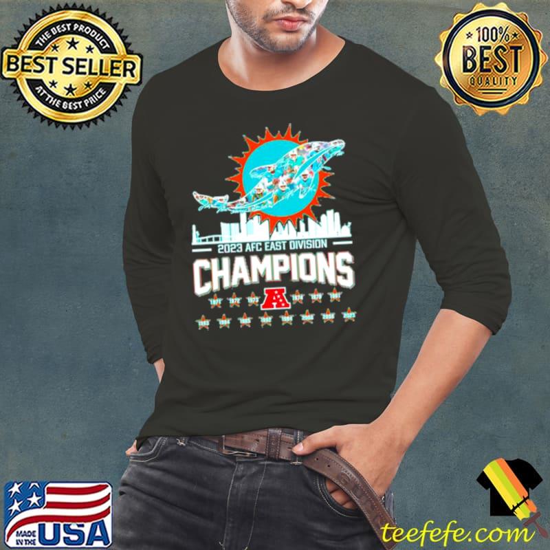 Miami Dolphins 2023 AFC East Division Champions Player Logo Shirt Long Sleeve Tee Miami Dolphins 2023 AFC East Division Champions Player Logo Shirt Long Sleeve Tee