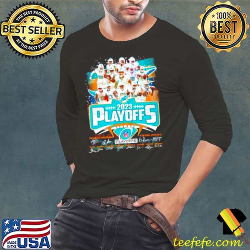 Miami Dolphins Team 2023 NFL Playoffs Signatures s Long Sleeve Tee Miami Dolphins Team 2023 NFL Playoffs Signatures s Long Sleeve Tee