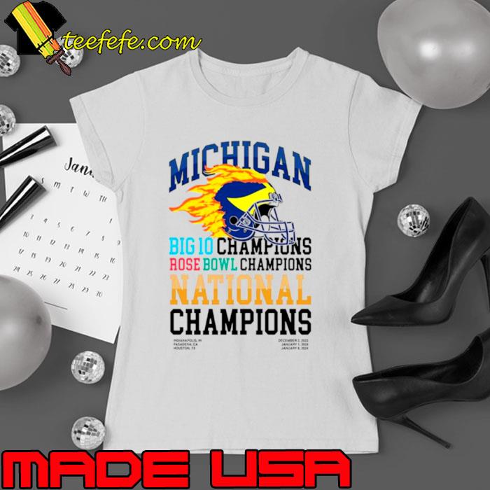 Michigan Wolverines big 10 Champions Rose Bowl Champions National Champions helmet s Ladies tee Michigan Wolverines big 10 Champions Rose Bowl Champions National Champions helmet s Ladies tee