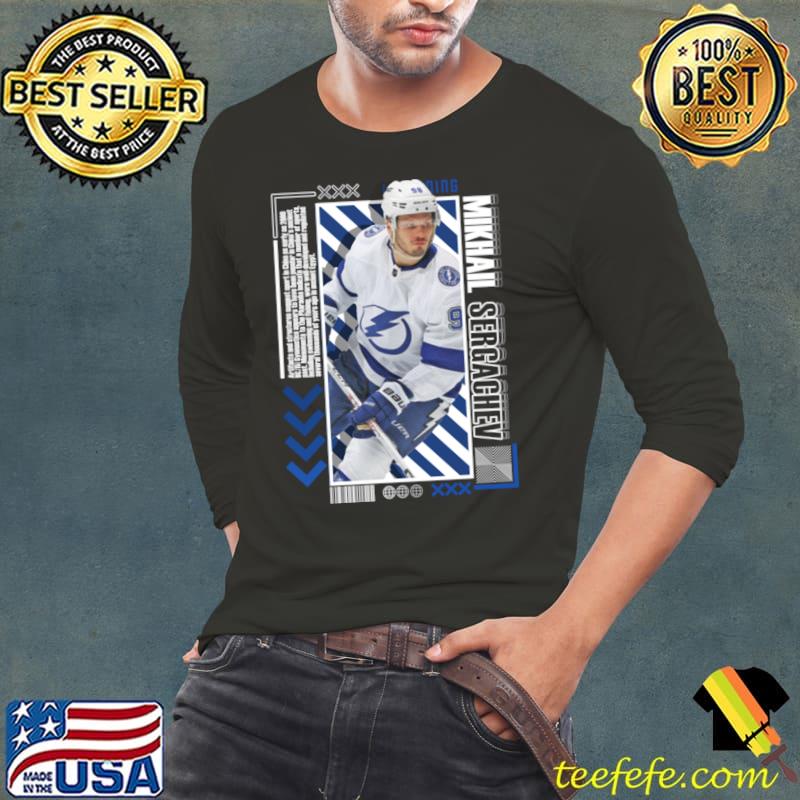 Mikhail Sergachev Russian professional ice hockey defenceman for the Tampa Bay Lightning T-Shirt Long Sleeve Tee Mikhail Sergachev Russian professional ice hockey defenceman for the Tampa Bay Lightning T-Shirt Long Sleeve Tee