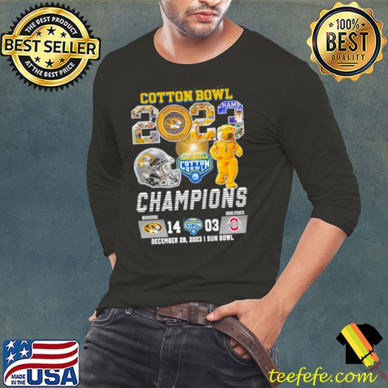 Missouri Tigers Football 2023 Cotton Bowl Champions Victory Ohio State 14 03 Shirt