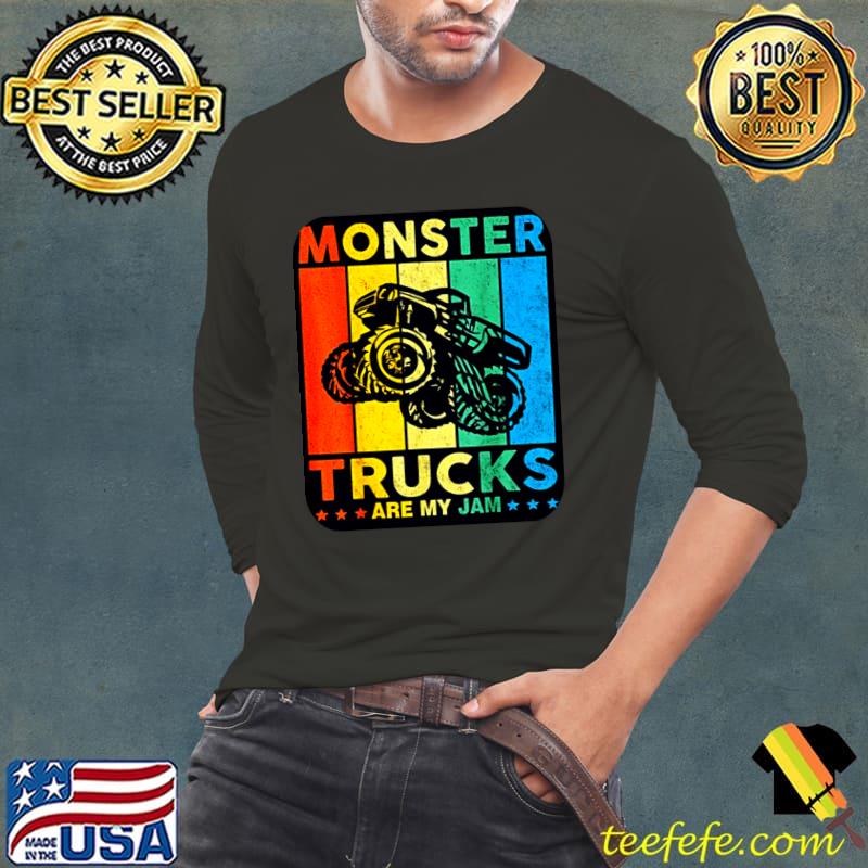 Monster Trucks Are My Jam Stars Vintage T-Shirt Long Sleeve Tee Monster Trucks Are My Jam Stars Vintage T-Shirt Long Sleeve Tee