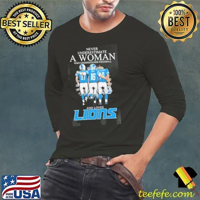 Never Underestimate A Woman Who Understands Football And Loves Detroit Lions Hutchinson Goff And St Brown Signatures Shirt