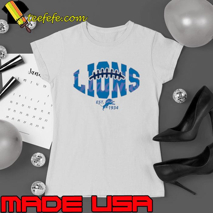Official football NFL Lions Est 1934 Shirt Ladies tee Official football NFL Lions Est 1934 Shirt Ladies tee