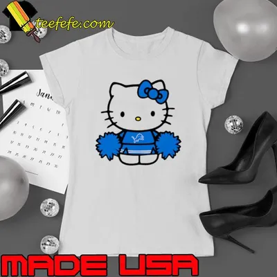 Official hello Kitty Detroit Lions Cheerleader shirt