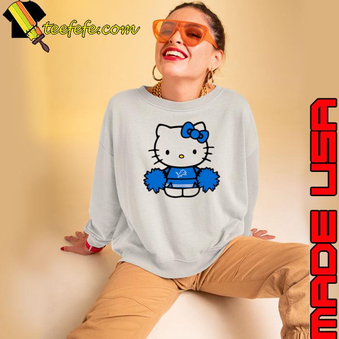 Official hello Kitty Detroit Lions Cheerleader s Sweatshirt Official hello Kitty Detroit Lions Cheerleader s Sweatshirt