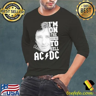 Phil Rudd AC DC I’m on the highway to hell signatures shirt