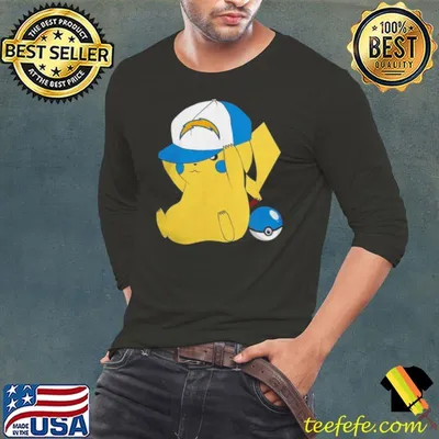 Pikachu Wear The Hat Los Angeles Chargers Football Logo shirts