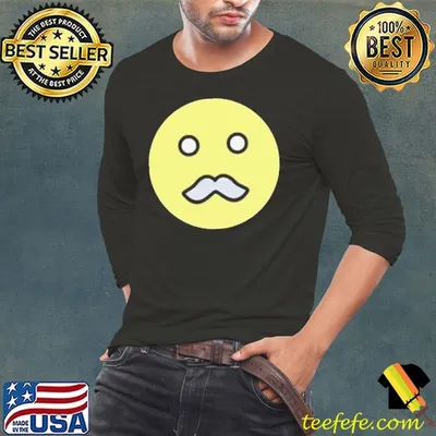 Smiley mustache emoji shirt