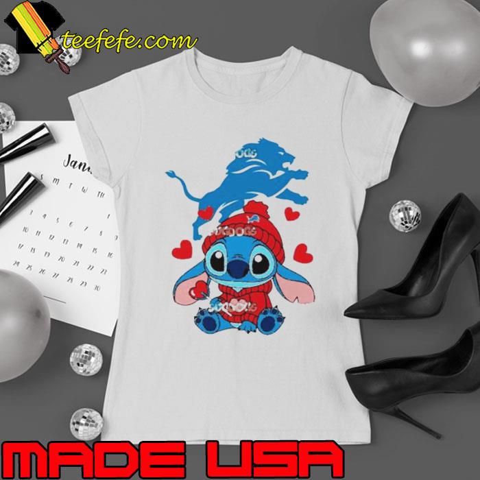 Stitch Valentine Candy Heart Detroit Lions s Ladies tee Stitch Valentine Candy Heart Detroit Lions s Ladies tee
