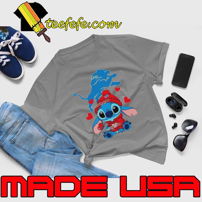 Stitch Valentine Candy Heart Detroit Lions shirt